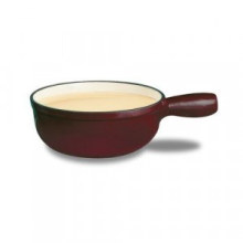 Color Enameled Chocolate Cast Iron Fondue Pot